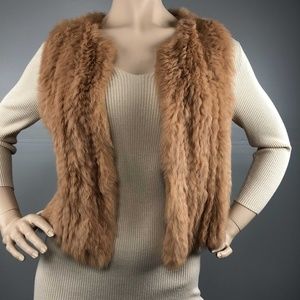 525 American Rabbit Fur Vest Tan Size M